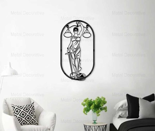 تابلو دیواری فلزی فرشته عدالت برای دفتر وکالت T159